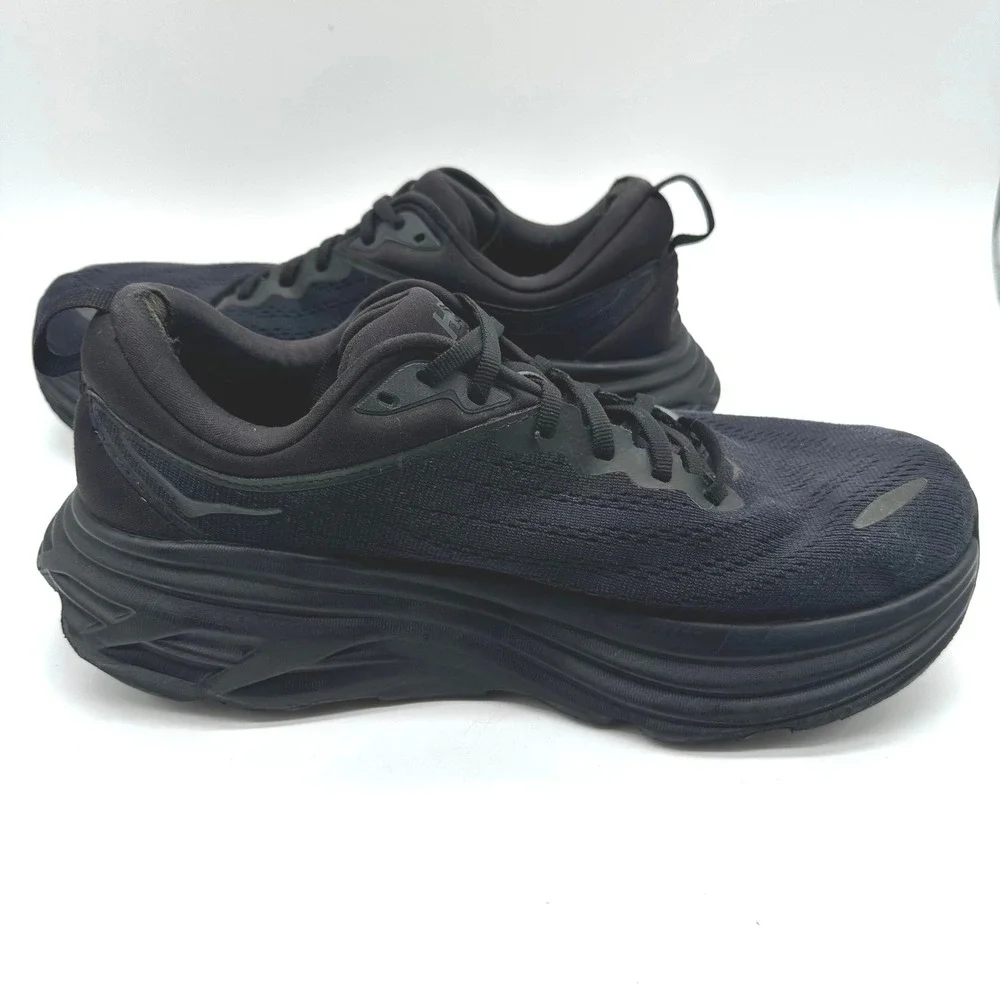 Hoka Bondi 8 Mens 9 4E Extra Wide Triple Black Running Shoes 1127956
